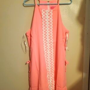 Lilly Pulitzer Lillys Coral Pearl Romper in size 16.